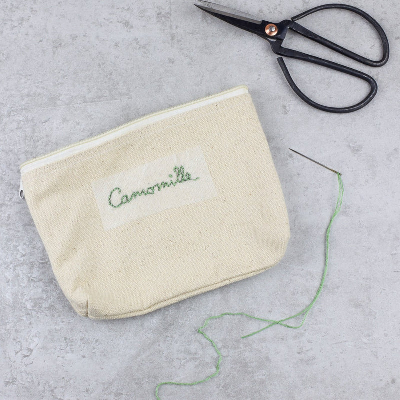 Mrs greenhouse DIY-Box Sticken Kosmetiktäschchen Kamille DIY-Set für Anfänger - Creacando - Rückseite